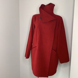 Handmade in Maine Burgundy Red Fleece Oversized Coat